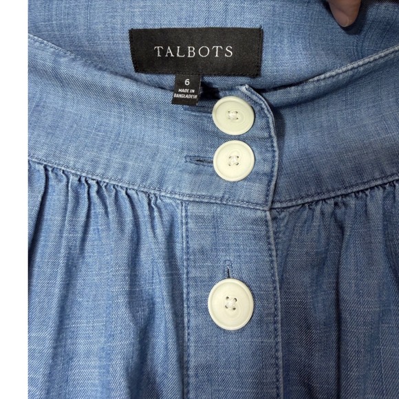 Talbots Womens Denim Button Front Midi Skirt Blue Size 6 - Picture 3 of 5